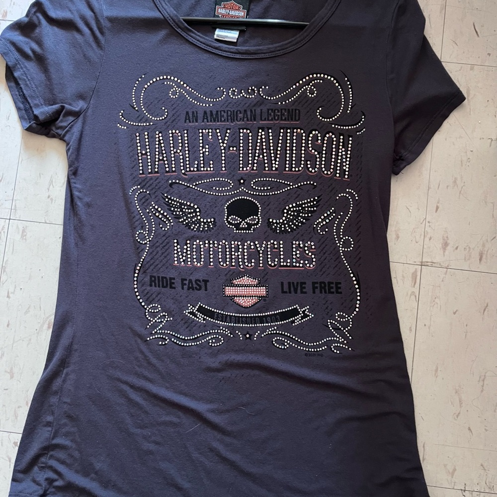 Harley-Davidson Black and Orange Logo Tee